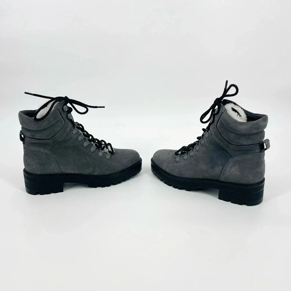 Marc Fisher NWOT LTD Nairy Hiking Boots Suede Fleece Lined in Gray Size 5.5 - Picture 5 of 10